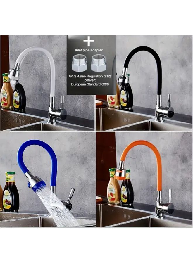Classic Kitchen Sink Faucet 360 Rotating Single Handle Hot Cold Water Mixer Blue - Image 2