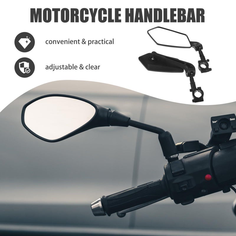 Adjustable Bicycle Handlebar Mirror Convex Wide Angle Extended Base for Cycling Commuting - Image 4