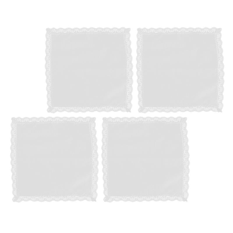 4PCS Lace Handkerchiefs for Women Cotton Wedding Towel DIY Craft Soft Handkerchiefs for Bride Elegant Pocket for Ceremony and Party - Image 3