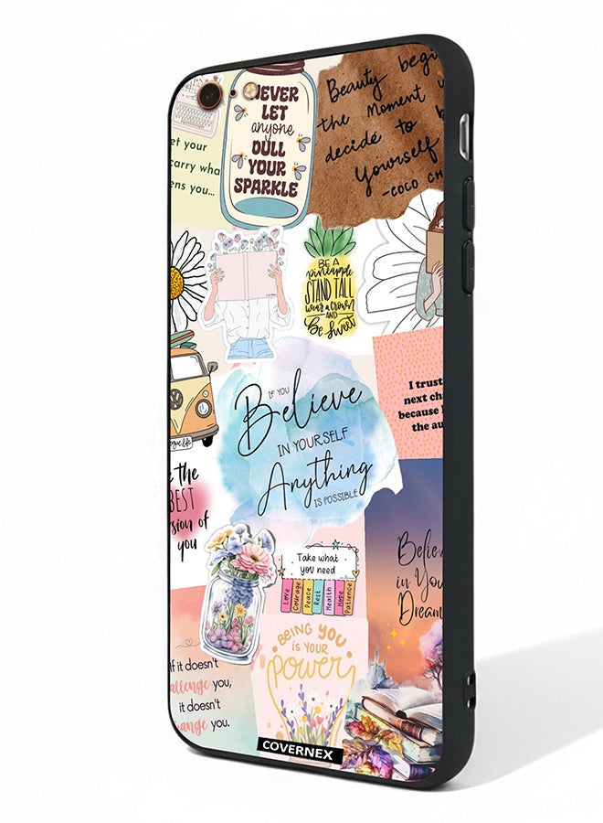Covernex Apple iPhone 6 Plus Protective Case Cover Printed Featuring Inspirational Themed with Floral and Travel Elements - Image 1