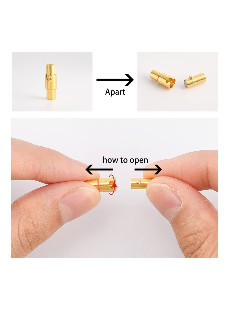 24 Pcs Bracelet Cord End Caps 6 Colors Bracelet End Caps Necklace Rope End Buckle with Locking for Jewelry Making - Image 4