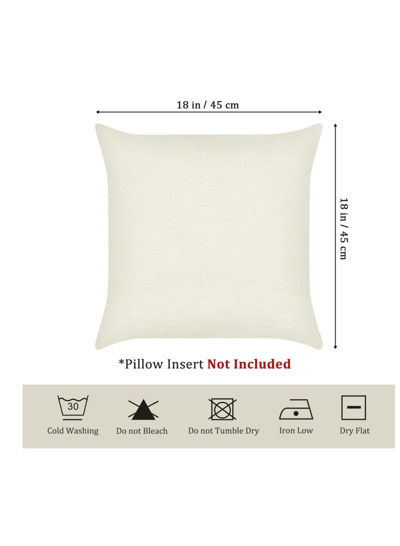 Excefore 4 عبوات من أغطية وسائد زهور الفاوانيا الحمراء، أقمشة بوليستر ولين، مناسبة لتزيين الأرائك والأسرة والديكور الداخلي والخارجي (45 × 45 سم) - Image 5