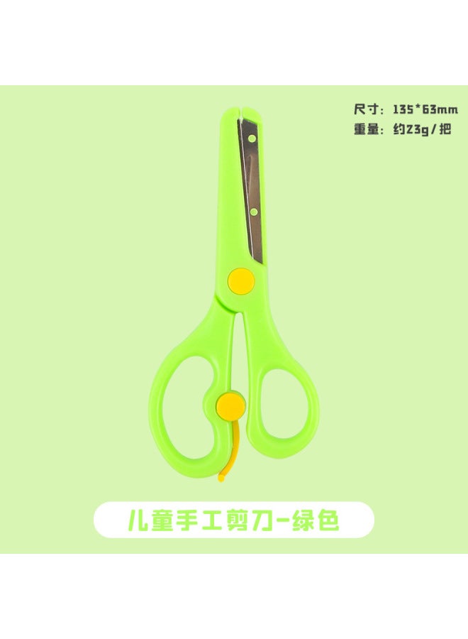 HELPS Children's Plastic Safety Stationery Scissors Student Color Hand-cut Paper Scissors Kindergarten Round Head Small Scissors - Image 1