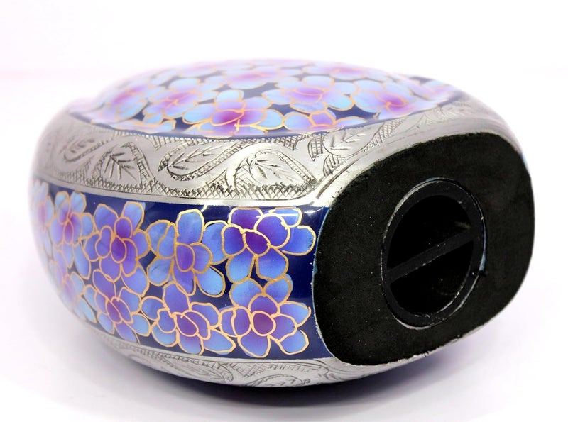 eSplanade Cremation Urn Memorial Human Ashes Container Jar Pot Burial Funeral Urns Teardrop Cremation Urn Teardrop Shape Violet Flowers 10 Inches - Image 4