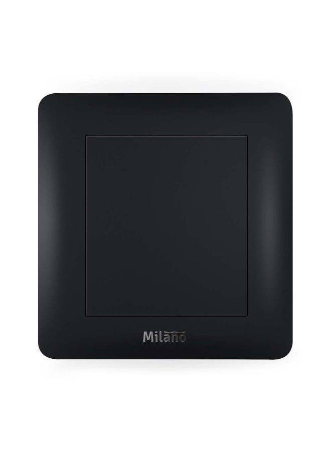 DANUBE HOME Milano Single Blank For Electric Circuit - Piano Black Finish Durable Polypropylene Electrical Blank Indoor Lighting Fixture Home Electronic Accessories - 8X8X4Cm