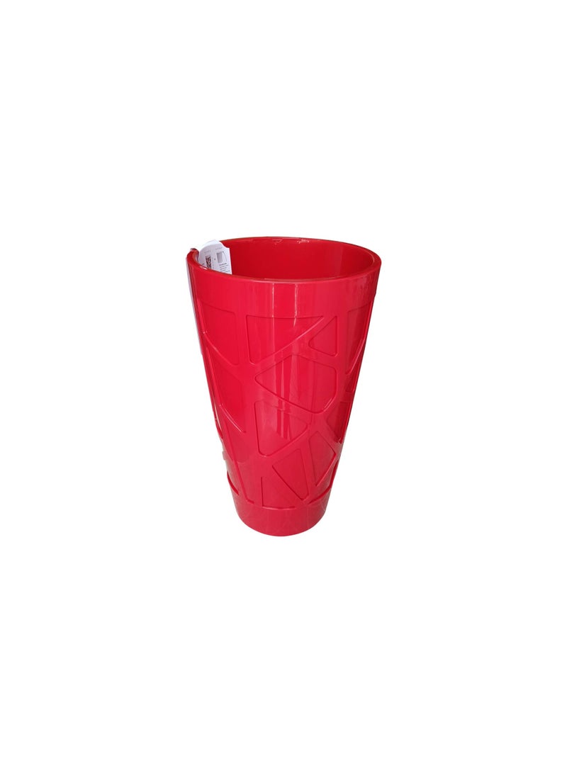 أيدل وعاء زهور بلاستيكي مزخرف مقوس 55 سم - وعاء دائري للزراعة الداخلية والخارجية للبالكون، وتوب الطاولة والحديقة - وعاء نباتي زخرفي متعدد الألوان - مصنوع في إيطاليا - من إيديل - Image 1