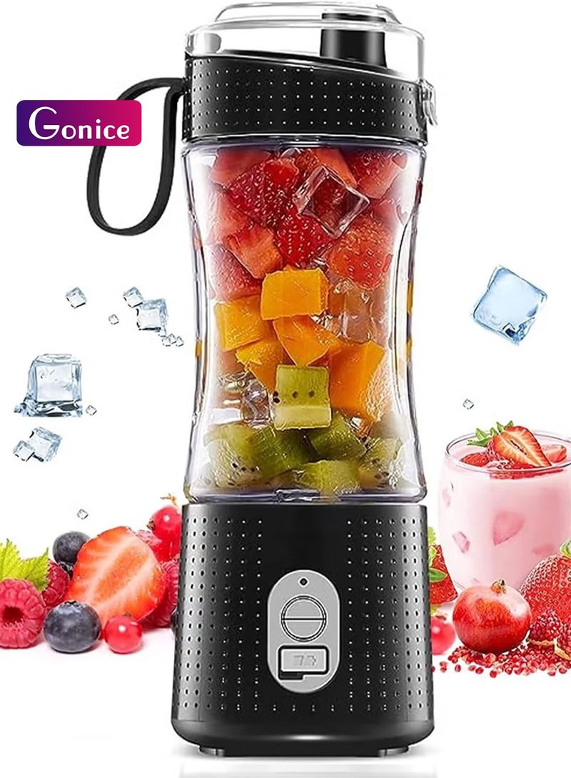 جونيس خلاط شخصي محمول للعصير والمخفوقات ، شفرات 3D قوية 4000mAh USB كوب عصارة قابلة للشحن (أسود) - Image 1
