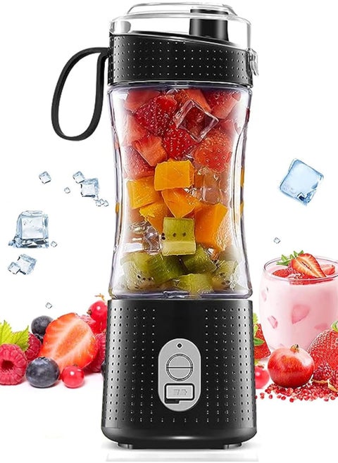 Portable Personal Blender for Smoothie and Shakes，Powerful 3D Blades USB Rechargeable Juicer Cup（Black）
