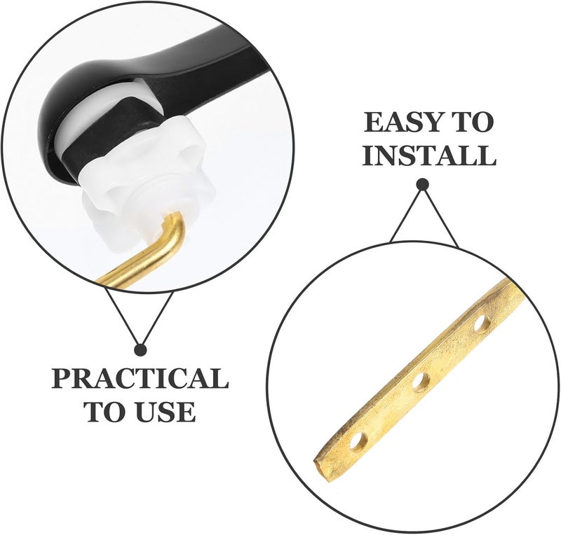 Universal Side Mount Toilet Flush Lever Handle Adjustable Tank Trip Lever with Brass Rod and Zinc Alloy Wrench Black Bathroom Toilet Handle Replacement - Image 3