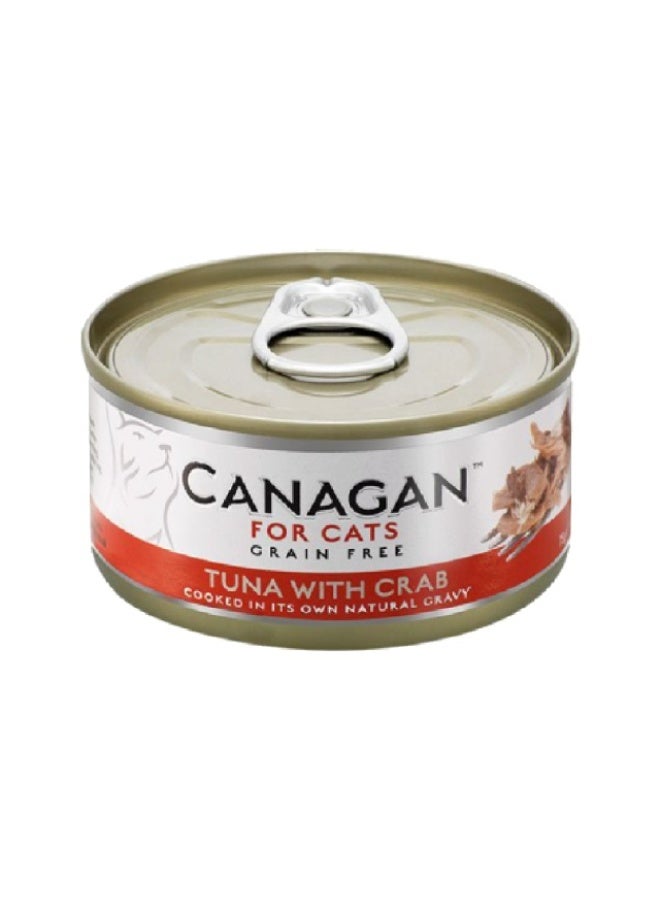 Wet Cat Food, Tuna with Crab - 75g, UK
