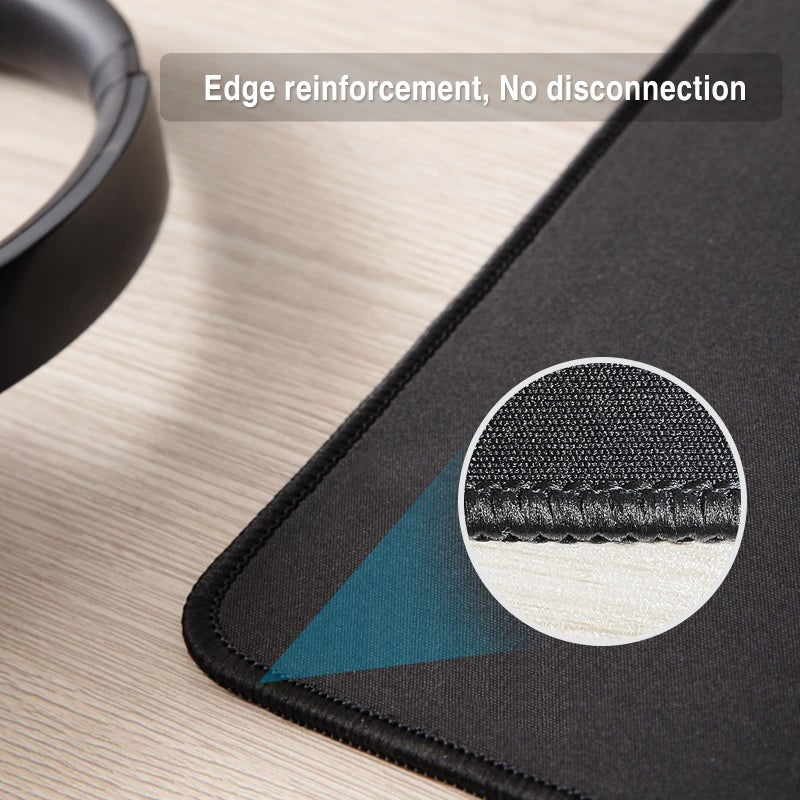 Zhithink 11 Pack Mouse Pad with Reinforced Stitching Edge, Washable Mousepad with Grippy Non-Slip Rubber Base, 0.12 Inch Thick Smooth Tracks Computer Mouse Pads Bulk for Desk, Black, 10.2x8.2 Inch - Image 4
