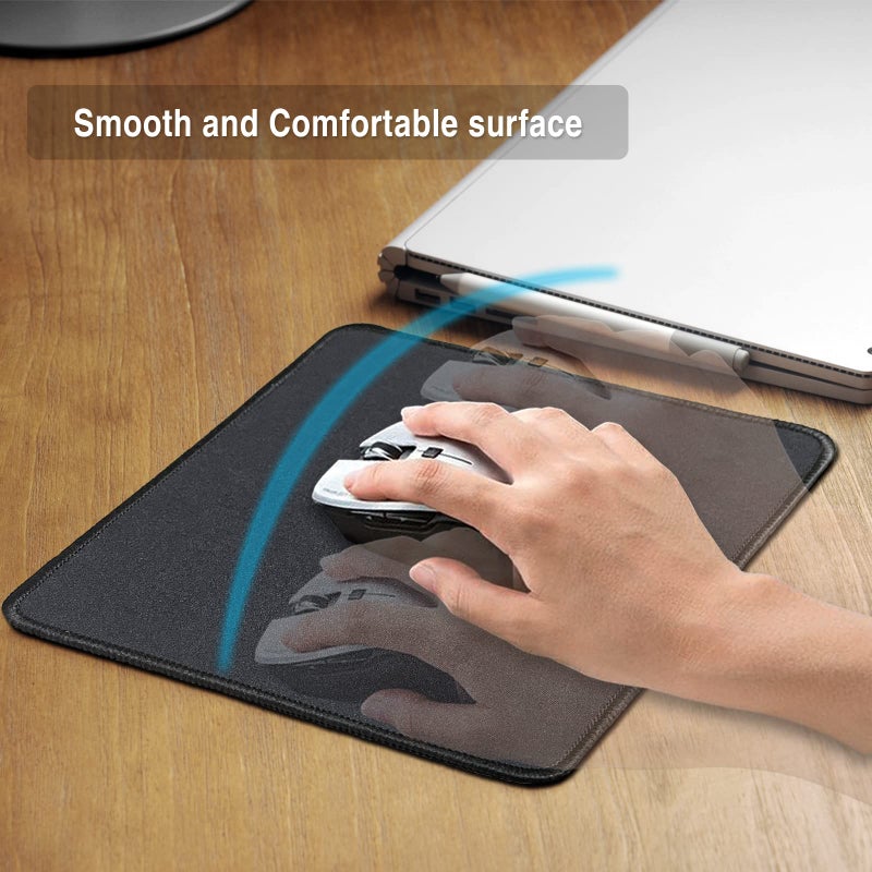 Zhithink 11 Pack Mouse Pad with Reinforced Stitching Edge, Washable Mousepad with Grippy Non-Slip Rubber Base, 0.12 Inch Thick Smooth Tracks Computer Mouse Pads Bulk for Desk, Black, 10.2x8.2 Inch - Image 5