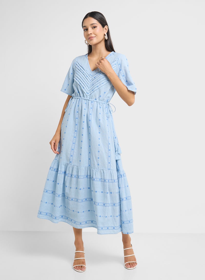 YAS Tiered Cotton Dress - Image 1
