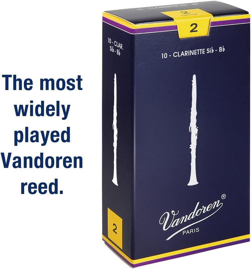 Vandoren Traditional Bb Clarinet Reeds - Strength 2 (Box of 10) - Image 2
