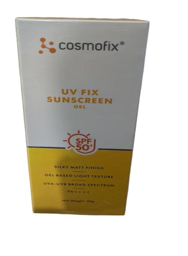 Cosmofix واقي شمس UV-Fix، عامل حماية من الشمس 50+، لمسة نهائية حريرية غير لامعة، خفيف الوزن وغير دهني، حماية من الأشعة فوق البنفسجية UVA وUVB، 50 جم (عبوة واحدة) - Image 2