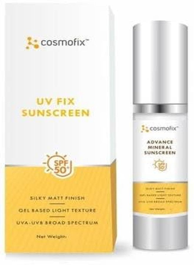 Cosmofix واقي شمس UV-Fix، عامل حماية من الشمس 50+، لمسة نهائية حريرية غير لامعة، خفيف الوزن وغير دهني، حماية من الأشعة فوق البنفسجية UVA وUVB، 50 جم (عبوة واحدة) - Image 4