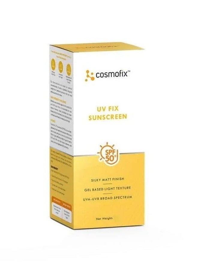 Cosmofix واقي شمس UV-Fix، عامل حماية من الشمس 50+، لمسة نهائية حريرية غير لامعة، خفيف الوزن وغير دهني، حماية من الأشعة فوق البنفسجية UVA وUVB، 50 جم (عبوة واحدة) - Image 3