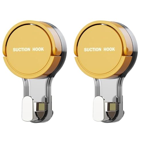 REWOP Adhesive Wall Hooks for Heavy Items Stainless Steel, PVC, ABS Nail Free Seamless Adhesive Non-Trace No Drilling Installation Hanging, Waterproof Screws Wall Hook (Suction Hooks, 2) - Image 1
