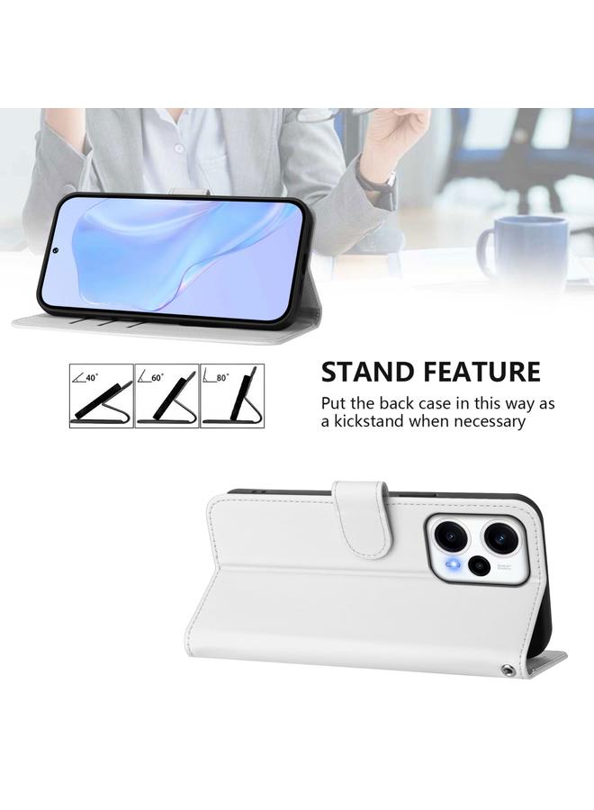 اس-توب جراب لهاتف Redmi Note 12 Turbo 5G مصنوع من الجلد بلون سادة مع حبل - Image 3