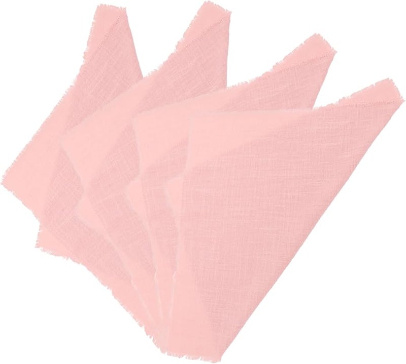 Pink Reusable Soft Napkins 4pcs Set Easy Clean Gauze Linen for Kitchen Wedding Party - Image 1