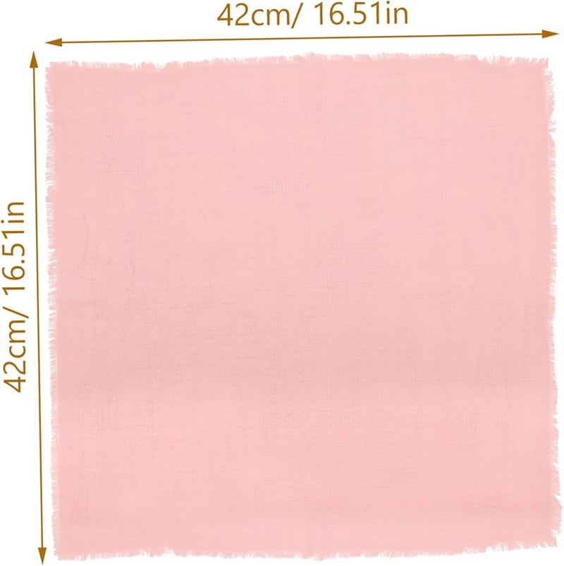 Pink Reusable Soft Napkins 4pcs Set Easy Clean Gauze Linen for Kitchen Wedding Party - Image 3