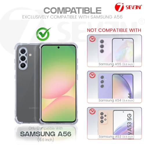 7-Seven 7SEVEN® Back Cover for Samsung Galaxy A56 5G Transparent Mobile Back Case Shock Proof Design Camera Edges Protection Crystal Clear Phone Case Silicon Soft TPU and Flexible Bumper Phone Cover - Image 2