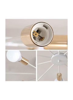 XiuWoo 10 Light Ceiling Light Adjustable Black Metal Ceiling Light Modern Industrial Chandelier Semi Flush Mount Ceiling Light for Living Room Bedroom Bulbs Not Included, white  - Image 5