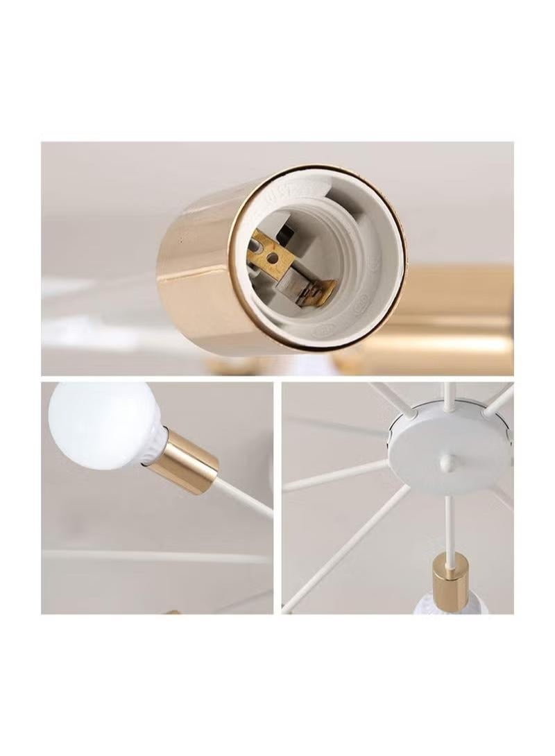 XiuWoo 10 Light Ceiling Light Adjustable Black Metal Ceiling Light Modern Industrial Chandelier Semi Flush Mount Ceiling Light for Living Room Bedroom Bulbs Not Included, white  - Image 5