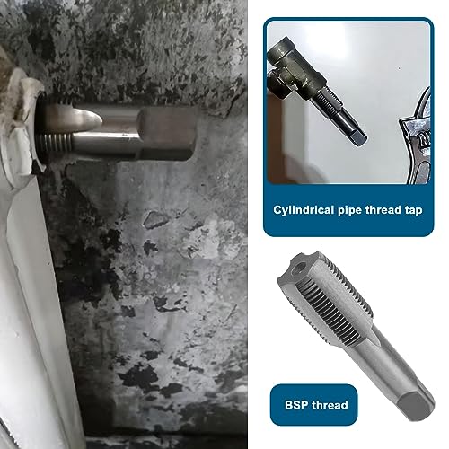 SING F LTD 5 قطع صنبور BSP بزاوية 55 درجة صنبور لولبي أسطواني يناسب خيوط أنابيب G1/8 G1/4 G3/8 G1/2 G3/4 BSP أداة خيوط أنابيب من الفولاذ المحمل - Image 3