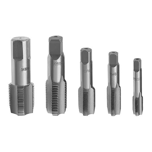 SING F LTD 5 قطع صنبور BSP بزاوية 55 درجة صنبور لولبي أسطواني يناسب خيوط أنابيب G1/8 G1/4 G3/8 G1/2 G3/4 BSP أداة خيوط أنابيب من الفولاذ المحمل - Image 1