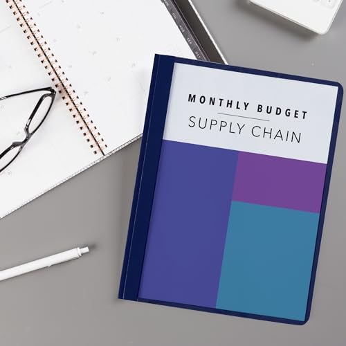 Avery Durable Clear Front Report Covers, 3 Double-Prong Fasteners, Holds up to 25 Sheets, 25 Blue Covers (47961) - Image 3