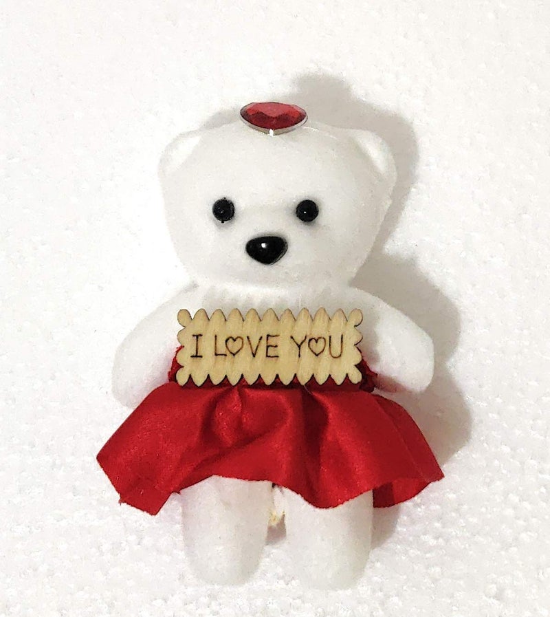 sakoraware Latest Heart Shape Gift Box and Teddy with Artificial Rose (1 Teddy Bear Doll, 3 Fragnant Rose Bud Petal, 1 Heart Shape Red Tin Box) Valentine Day Special for Wife, Girl Friend, Fiancee - Image 4