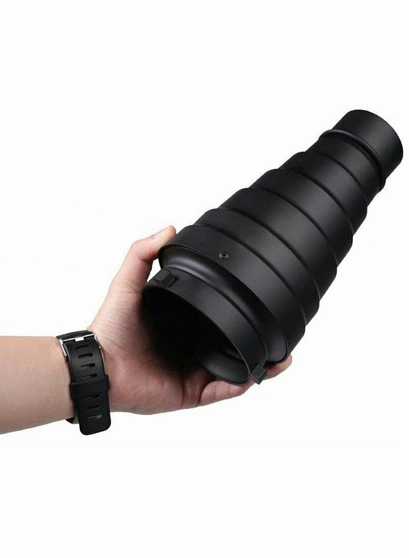Snoot, Room Flash Snoot, Metal Conical Snoot with Honeycomb Grid & 5pcs Color Filter Kit, for Bowens Mount Studio Flash Strobe Monolight  - Image 4