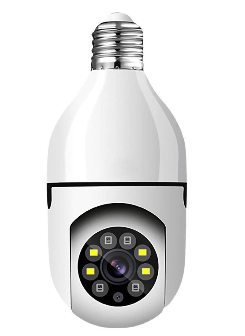 Generic - 1080P Wireless Tovnet Wifi Pan/Tilt Light Bulb Security Camera, 360 Degrees 3.0MP Cam Home Surveillance CCTV Panoramic IP Camera, with Night Vision, Two Way Audio, Smart Motion Detection - Image 1