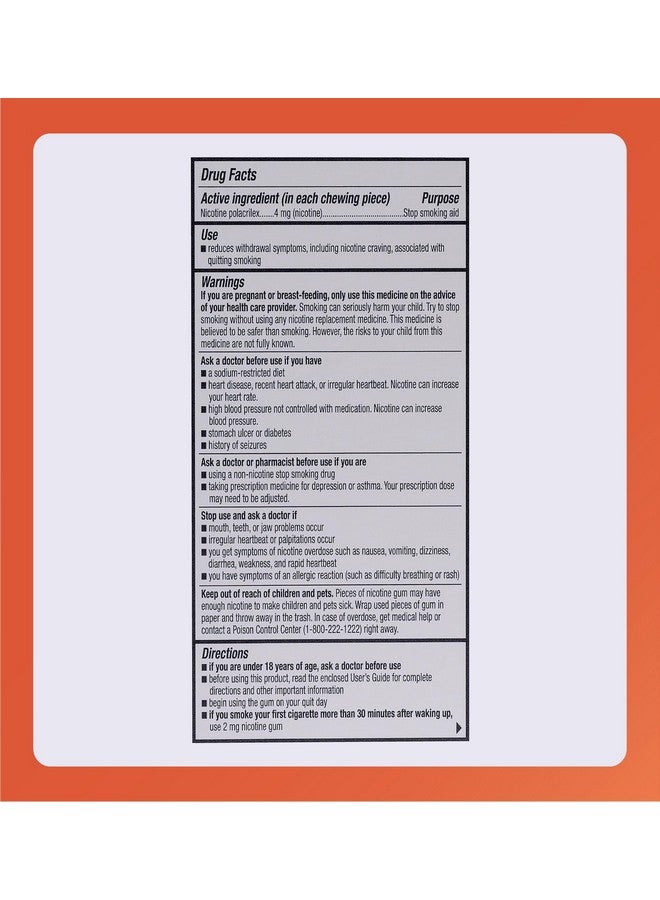 RUGBY LABORATORIES Rugby Polacrilex 4mg Nicotine Gum - Smoking and Vaping Quitting Aid - Sugar-Free - 110 Count - Original  - Image 5