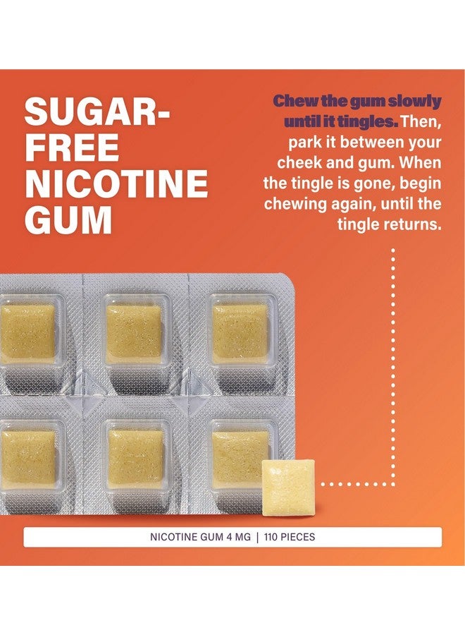 RUGBY LABORATORIES Rugby Polacrilex 4mg Nicotine Gum - Smoking and Vaping Quitting Aid - Sugar-Free - 110 Count - Original  - Image 3