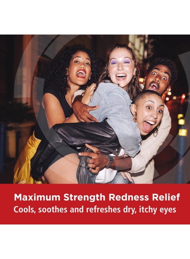 Rohto Max Strength Redness Reliever, Lubricant Eye Drops, Fast, Cooling Relief for Red, Dry, Itchy Eyes, Redness and Dryness Symptom Relief, Soothing Eye Drops, 0.4 fl oz Bottle - Image 2