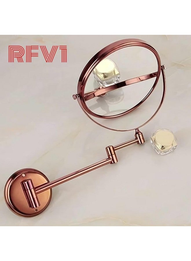 RFV1 Wall Mount Shaving Mirror II Makeup Mirror II Bathroom Mirror with 5X Magnifying Mirror (Rose Gold,8 Inch) - Image 5