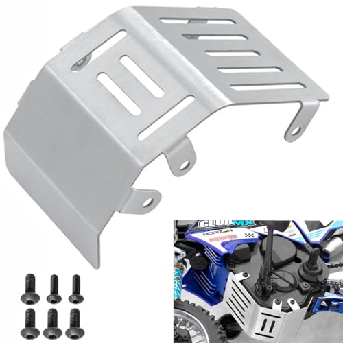 UURCSKY Stainless Steel Guard Armor Protector Skid Plate for LOSI 1/4 Promoto-MX Motorcycle Upgrade Parts Accessories（Silver） - Image 1