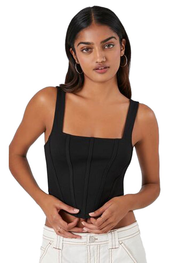 FOREVER 21 Curved Hem Bustier Crop Top - Image 2