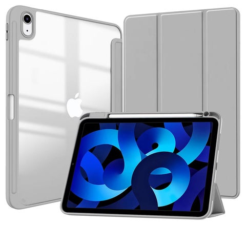 Case for iPad 10th Generation 10.9 Inch 2022 Shockproof Cover with Clear Transparent Back Shell with Pencil Holder, Auto Sleep/Wake Cover