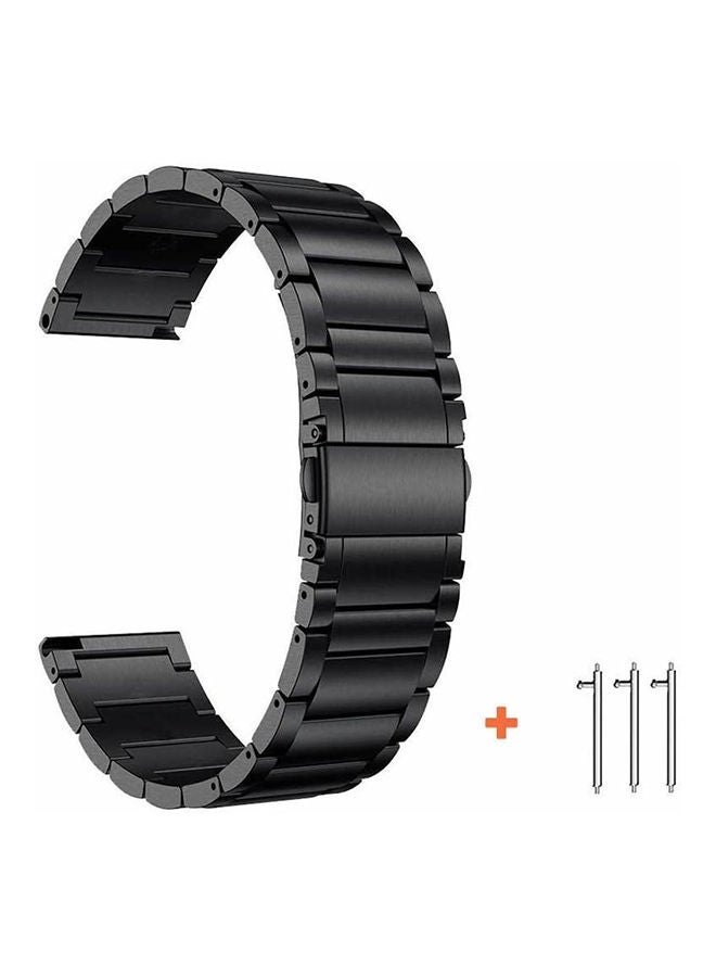 NIBEMINENT Stainless Steel Strap Band For Samsung Galaxy Watch/Huawei Gt2/Gear S3 Frontier And Classic/Honor Magic 2/Fossil Black