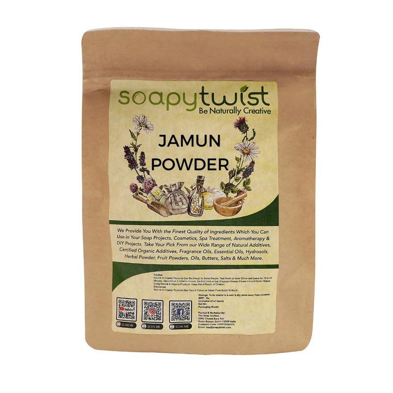 Soapy Twist Jamun Powder 100g for Face Pack Lip Scrub Body Scrub - Image 1
