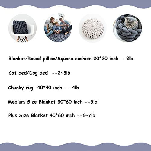 vrawas Arm Knitting Yarn for Chunky Yarn Giant Tubular Crochet Making Blanket DIY,Hand Knitting Braided Knot Throw Washable Tube Bulky for Weave Craft Crochet(Milk White, 2.2lb) - Image 4