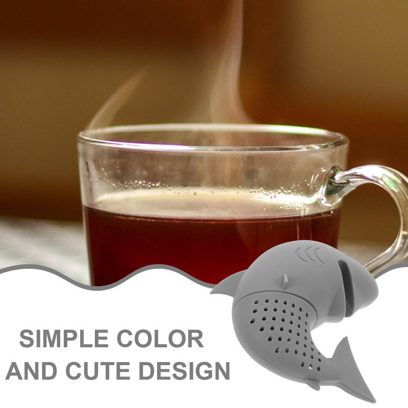 Reusable Silicone Shark Tea Strainer Infuser Loose Leaf Filter Easy to Clean - Image 5