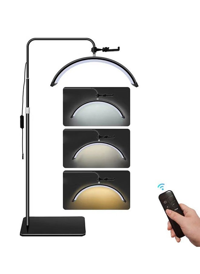 Arabest Half Moon Light,36W Desktop LED Light 3000K 6000K Half Moon Shaped,3 Adjust Brightness Eyelash Beauty Lamp for Salon Nail Art,Black 80 cm  - Image 1