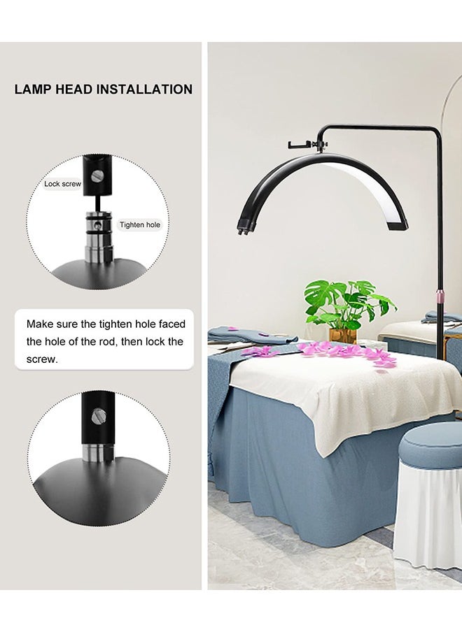 Arabest - Half Moon Light,36W Desktop LED Light 3000K 6000K Half Moon Shaped,3 Adjust Brightness Eyelash Beauty Lamp for Salon Nail Art,Black 80 cm - Image 1
