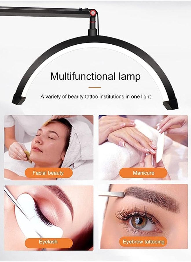 Arabest Half Moon Light,36W Desktop LED Light 3000K 6000K Half Moon Shaped,3 Adjust Brightness Eyelash Beauty Lamp for Salon Nail Art,Black 80 cm  - Image 5