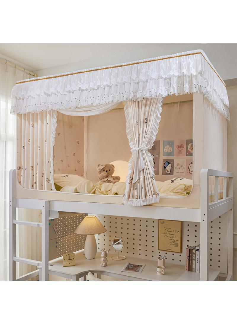 Bluejw خيمة سرير مع قبة ستارة ستارة تعتيم خيمة سرير مفرد ستارة قماش تظليل سرير قبة شبكة بعوض حماية خصوصية نوم الطلاب - Image 1