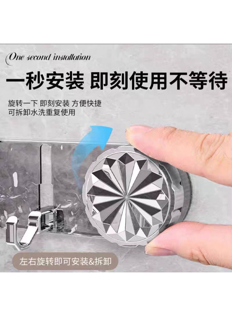 Luxury Crystal Bathroom Hangers - Sturdy Hooks for Hanging Bathroom Items, Clothes & Accessories Without Drilling (Clear Color) - Image 3